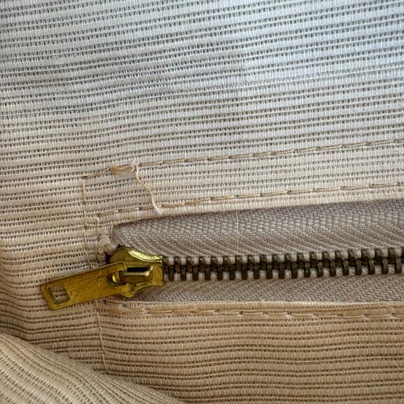 VTG Barbara Lee Purse Cream Beaded Rattan Straw Clutch Small Made in Italy - Picture 12 of 12